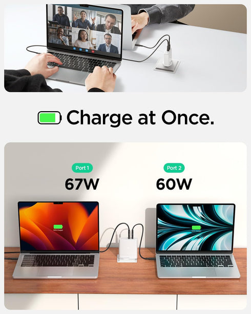 140W Dual USB C Wall Charger